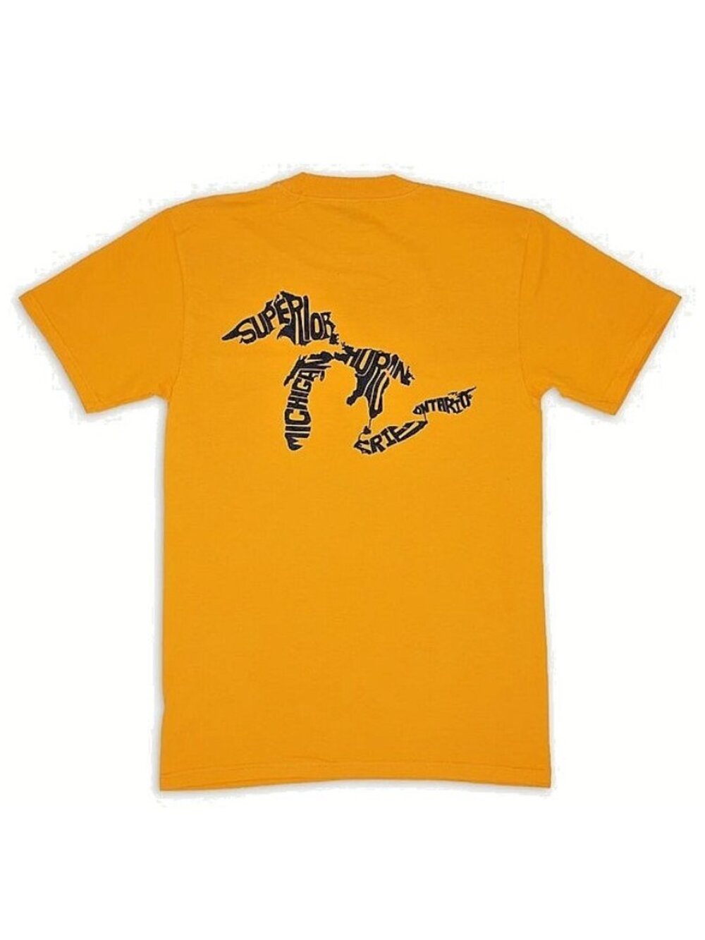 Michigan Great Lakes Word Art Graphic Print T-Shirt Men's Large Vintage Cotton
